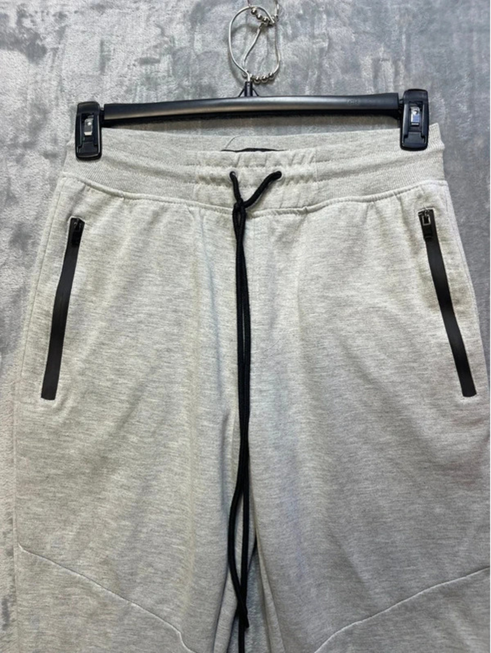Rebel Minds Mens Fleece Tech Jogger Sweatpants Heather Gray Small Zipper Pockets - Picture 3 of 10